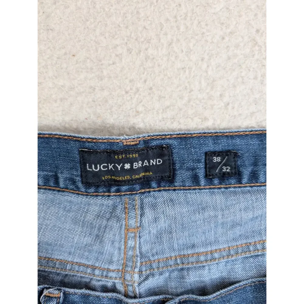Lucky Brand 363 Straight Jeans Mens 38x24 Denim Medium Wash 5 Pocket
